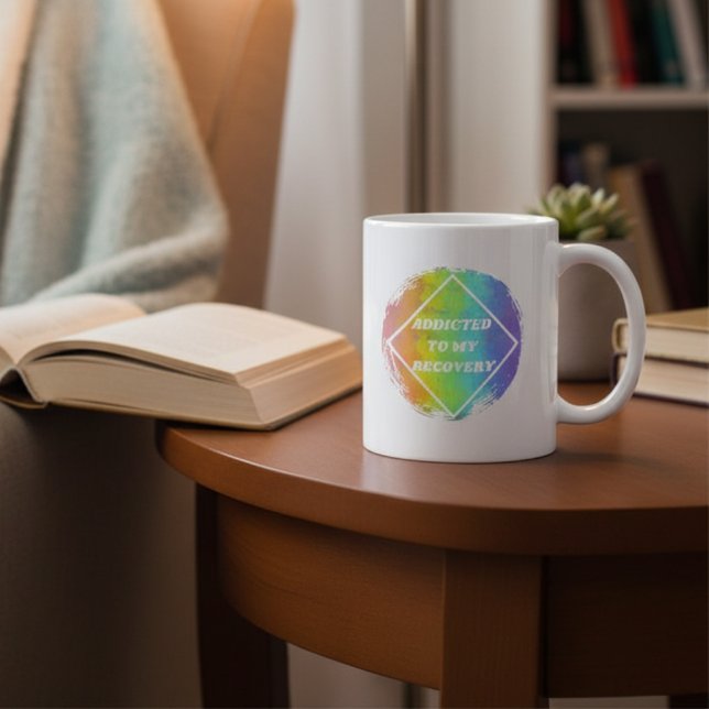 Caneca De Café Viciado em minha recuperação - Narcóticos Narcótic (Criador carregado)