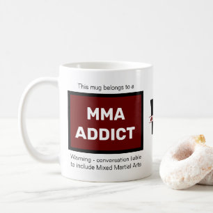 Caneca De Café Viciado em MMA Adicione seu nome Monograma inicial