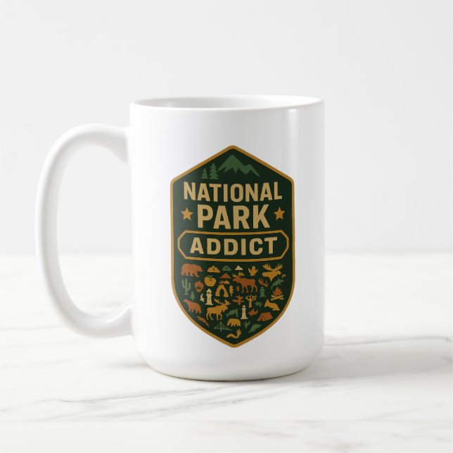 Caneca De Café Viciado em Parques Nacionais Premium (Esquerda)
