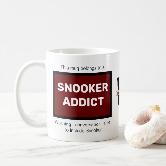 Caneca De Café Viciado em Snooker Adicionar Seu Nome Monograma In (Com Donut)