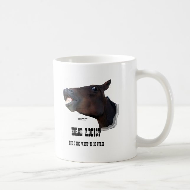 Caneca De Café Viciado engraçado do cavalo (Direita)