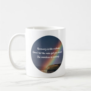 Caneca De Café Vício Recuperação Inspiração Cota Arco-Íris