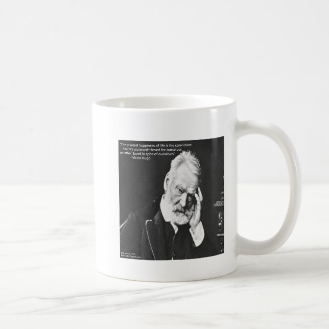 Caneca De Café Victor Hugo & Cotações de Felicidade Presentes Cam (Direita)
