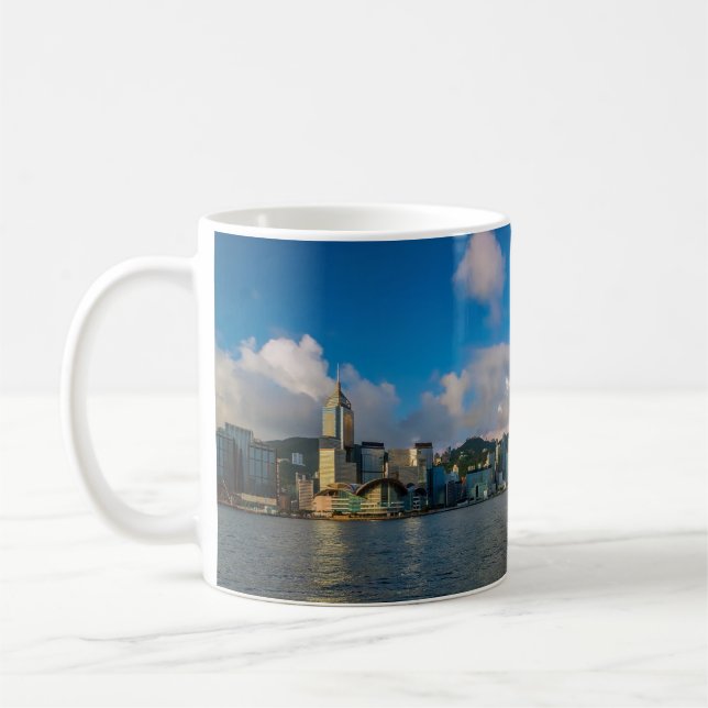 Caneca De Café Victoria Harbor e Hong Kong Skyline (Esquerda)