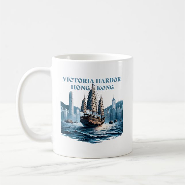 Caneca De Café Victoria Harbor Hong Kong China (Esquerda)
