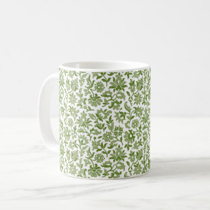 Caneca De Café Victorian Calico 2, Green Coffee Mug