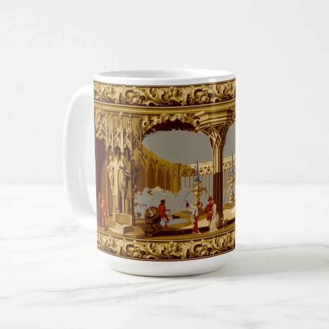Caneca De Café Victorian Era Gothic Revival Style Frieze (Frente Esquerda)