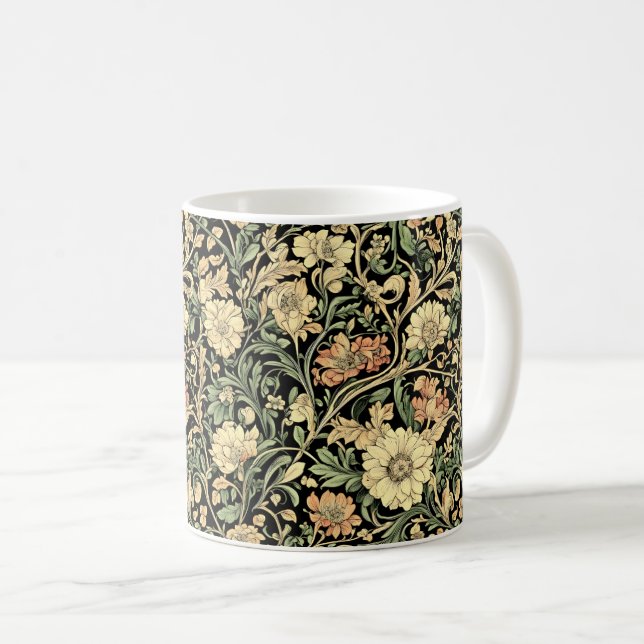 Caneca De Café Victorian-style floral pattern  (Frente Esquerda)