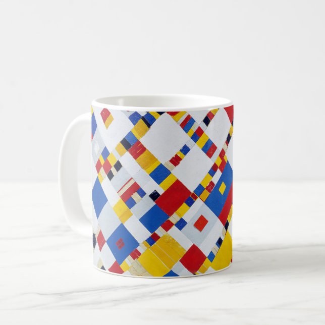 Caneca De Café Victory Boogie Woogie, Mondrian (Frente Esquerda)