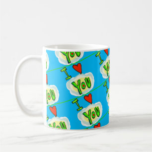 Caneca De Café Vida Colorida Apaixonada por Corações Mug de Café
