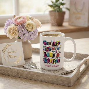 Caneca De Café Vida Colorida de Mãe Energizada por Amor e Café Pr