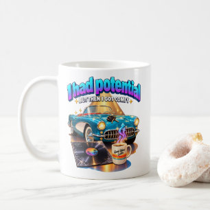 Caneca De Café Vida Confortável Humor Eu Tinha Potencial Mas Fiqu