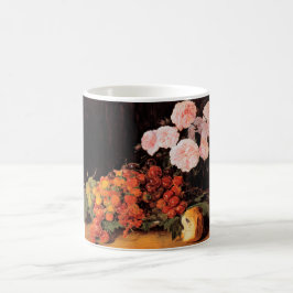 Caneca De Café Vida Contínua com Rosas, Morangos e Pão