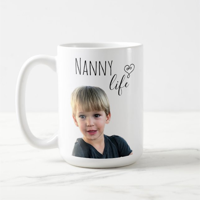 Caneca De Café Vida de Avó Babá Personalizar Foto (Esquerda)
