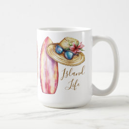 Caneca De Café Vida de Ilha Surf’s Up Personalizável