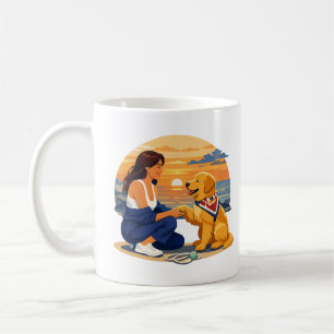 Caneca De Café Vida de Mãe de Golden Retriever à Beira-Mar