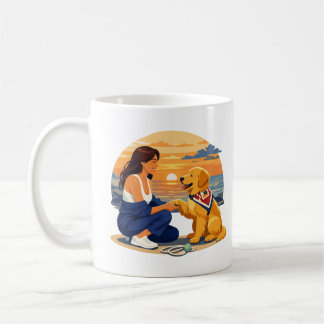 Caneca De Café Vida de Mãe de Golden Retriever à Beira-Mar