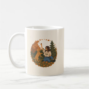 Caneca De Café Vida de Mãe de Golden Retriever Aventura de Outono