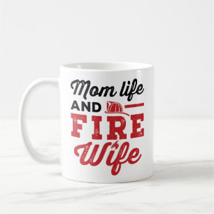 Caneca De Café Vida de Mãe e Esposa de Bombeiro