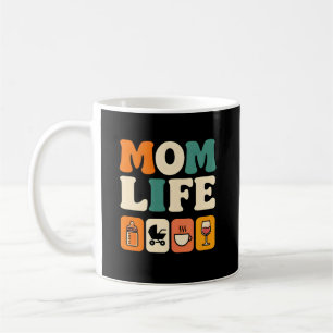 Caneca De Café Vida de Mãe - Gráfico Fofo de Maternidade para Mãe