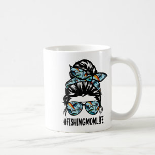 Caneca De Café Vida de Mãe Pescadora Coque Desarrumado Mãe Divert