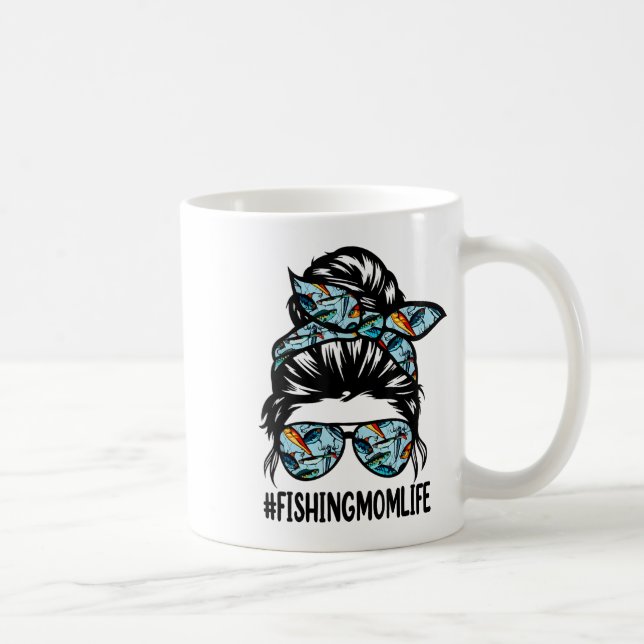 Caneca De Café Vida de Mãe Pescadora Coque Desarrumado Mãe Divert (Direita)