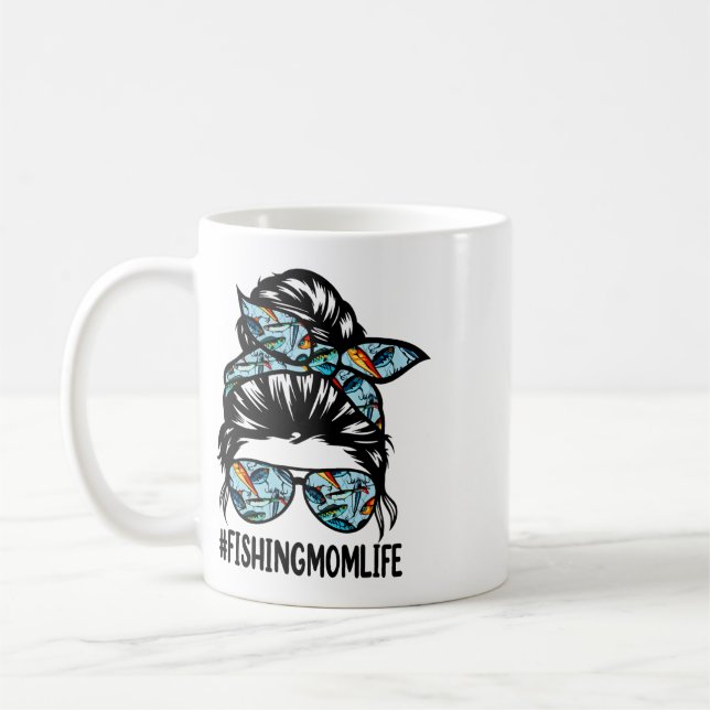 Caneca De Café Vida de Mãe que Pesca Coque Lixo Mãe Divertida Mãe (Esquerda)