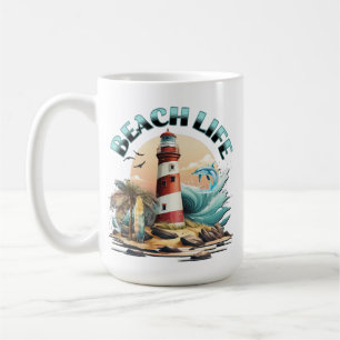 Caneca De Café Vida de praia personalizada