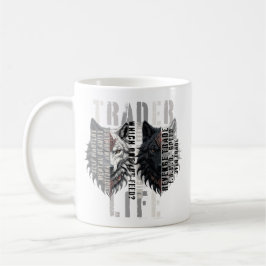 Caneca De Café Vida de trader | Lobo | Ambos os lados