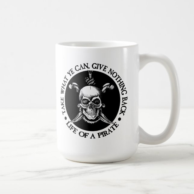 Caneca De Café Vida de um pirata - Pegue o que puder (Direita)