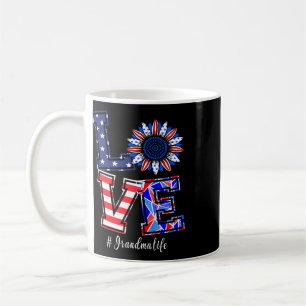 Caneca De Café Vida de Vovó 4 de Julho Amor Girassol Bandeira Ame