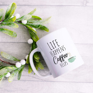 Caneca De Café Vida engraçada acontece café ajuda