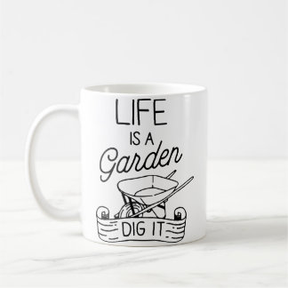 Caneca De Café Vida Engraçada É Um Jardim Cave-o Jardim Amantes d