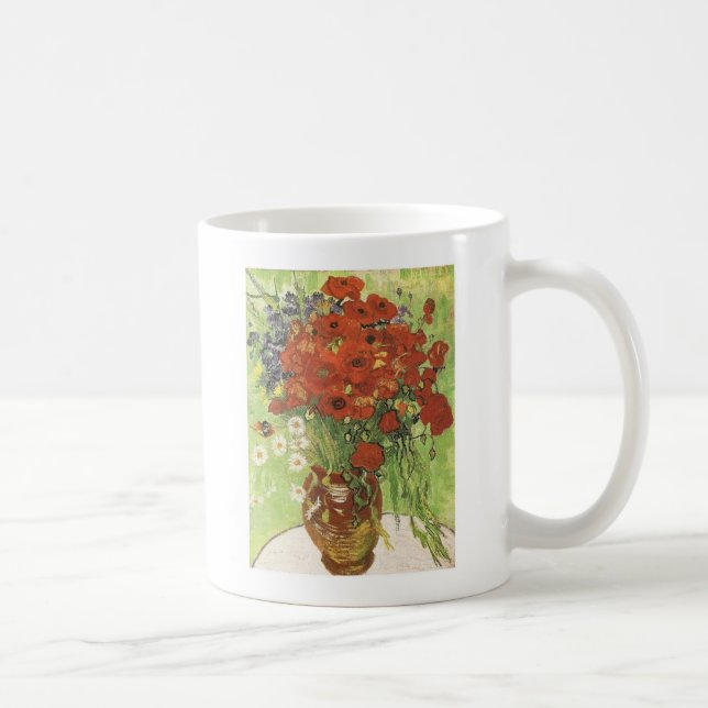 Caneca De Café Vida estática - Cachorros vermelhos e margaridas (Direita)