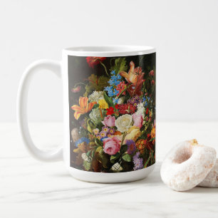 Caneca De Café Vida Estática Da Flor Das Tulipas De Rosa E Do Cra