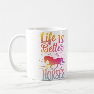 Caneca De Café Vida Fofa É Melhor Com Cavalos Montar Cavalos L