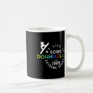 Caneca De Café Vida Indo na Descida Snowboarder Estilo Livre Inve