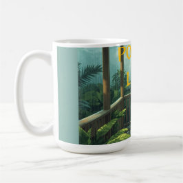 CANECA DE CAFÉ VIDA NA VARANDA DIA CHUVOSO