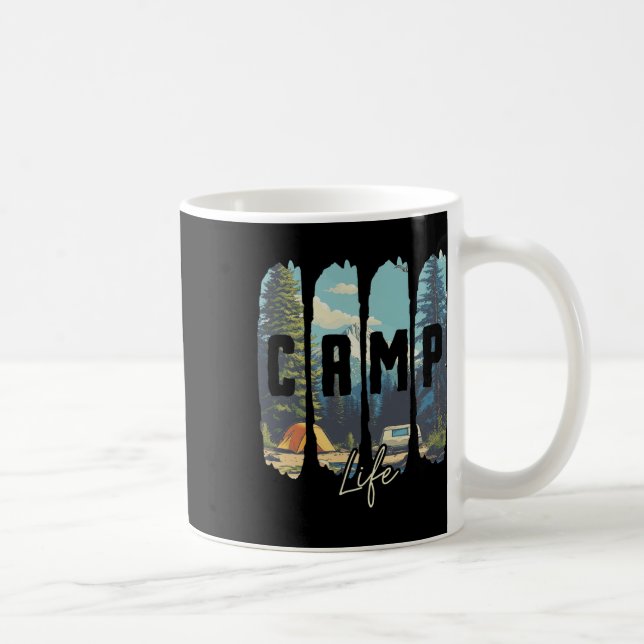 Caneca De Café Vida no Acampamento  (Direita)