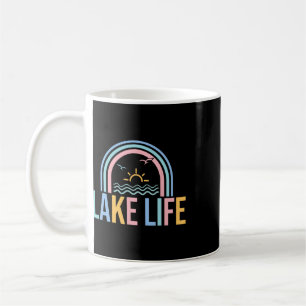 Caneca De Café Vida no Lago Pescador Retro Groovy Pesca Amantes d