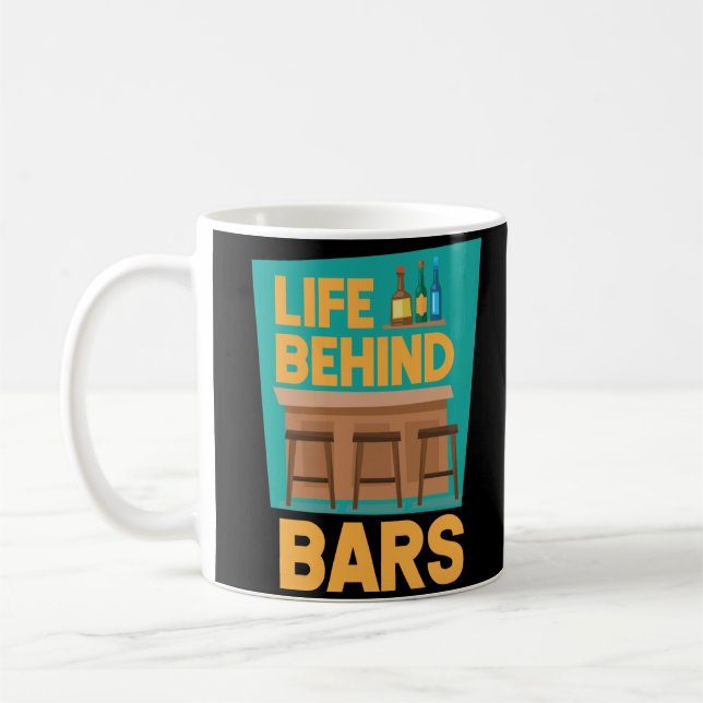 Caneca De Café Vida por trás dos Bares Mistologista Engraçado (Esquerda)