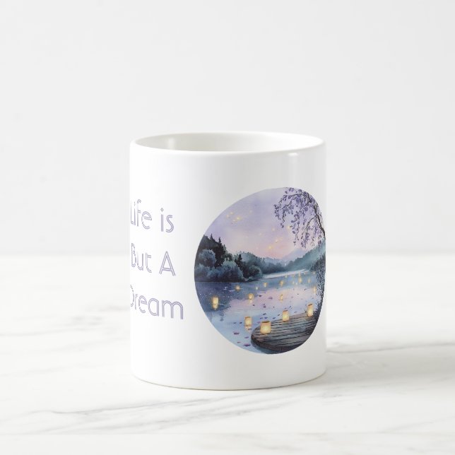 Caneca De Café Vida Roxa é um sonho Lanternas na Água (Centro)