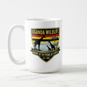 Caneca De Café Vida Selvagem de Uganda – Aventura Safari Pérola d