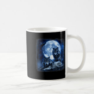 Caneca De Café Vida selvagem lobo uivando lua floresta natureza s