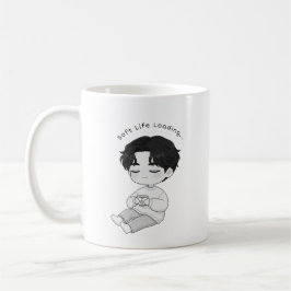 Caneca De Café Vida Suave Carregando Chá de Menino Chibi Aconcheg