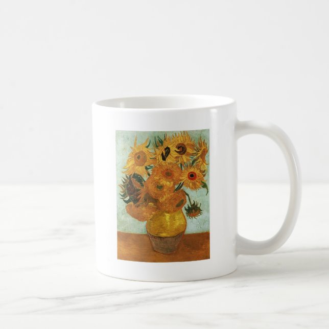 Caneca De Café Vida tranquila - Vaso com doze Sunflower, Vincent (Direita)