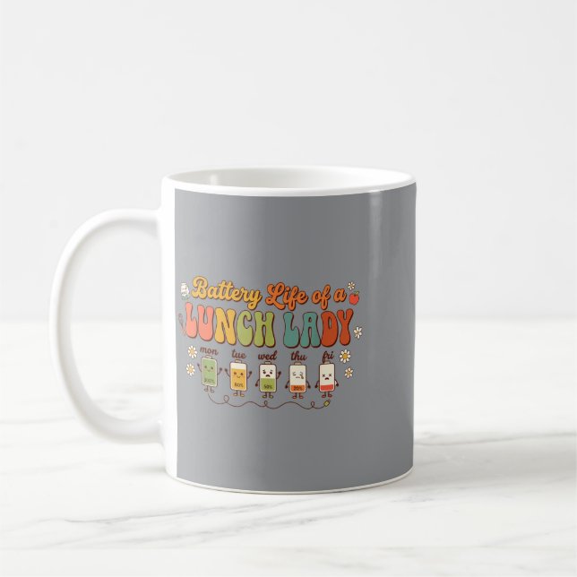 Caneca De Café Vida útil da senhora do almoço engraçado retrô caf (Esquerda)