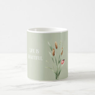 Caneca De Café Vida Verde é Bela Taboas Joaninha