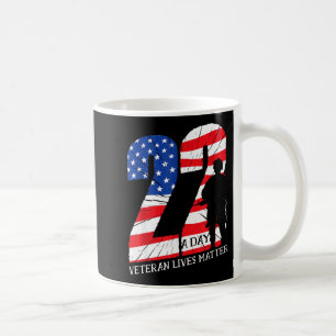 Caneca De Café Vidas de Veteranos 22 Por Dia Conscientização sobr