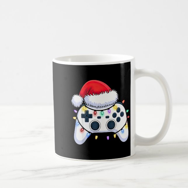 Caneca De Café Video Game Controller Christmas Santa Hat Gamer Bo (Direita)